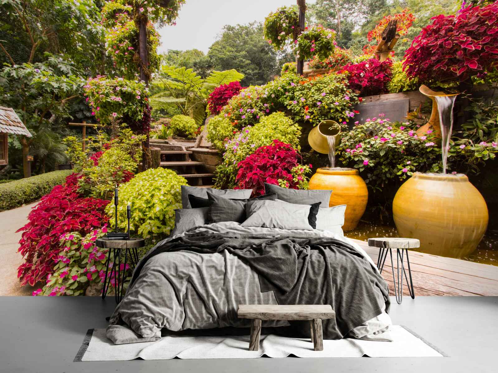 Fototapeta piękno krajobrazu stworzonego przez kwiaty