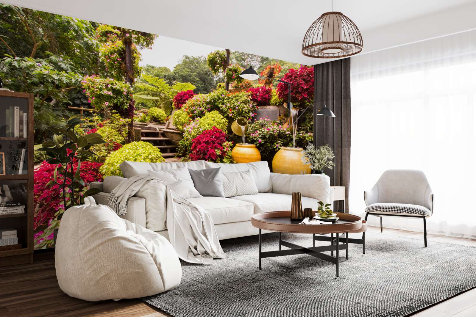 Fototapeta piękno krajobrazu stworzonego przez kwiaty