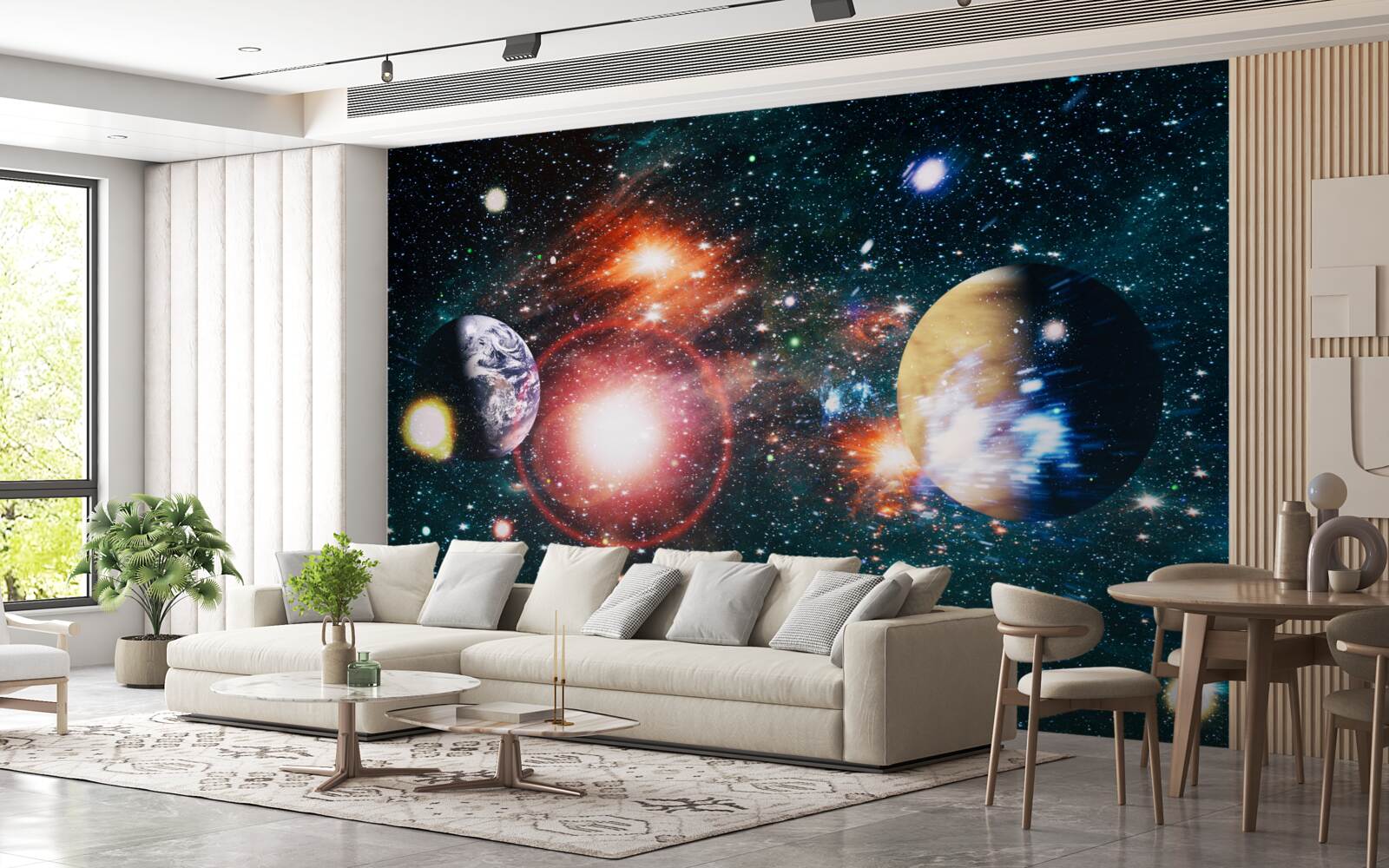 Fototapeta gwiaździste niebo w mglistą noc