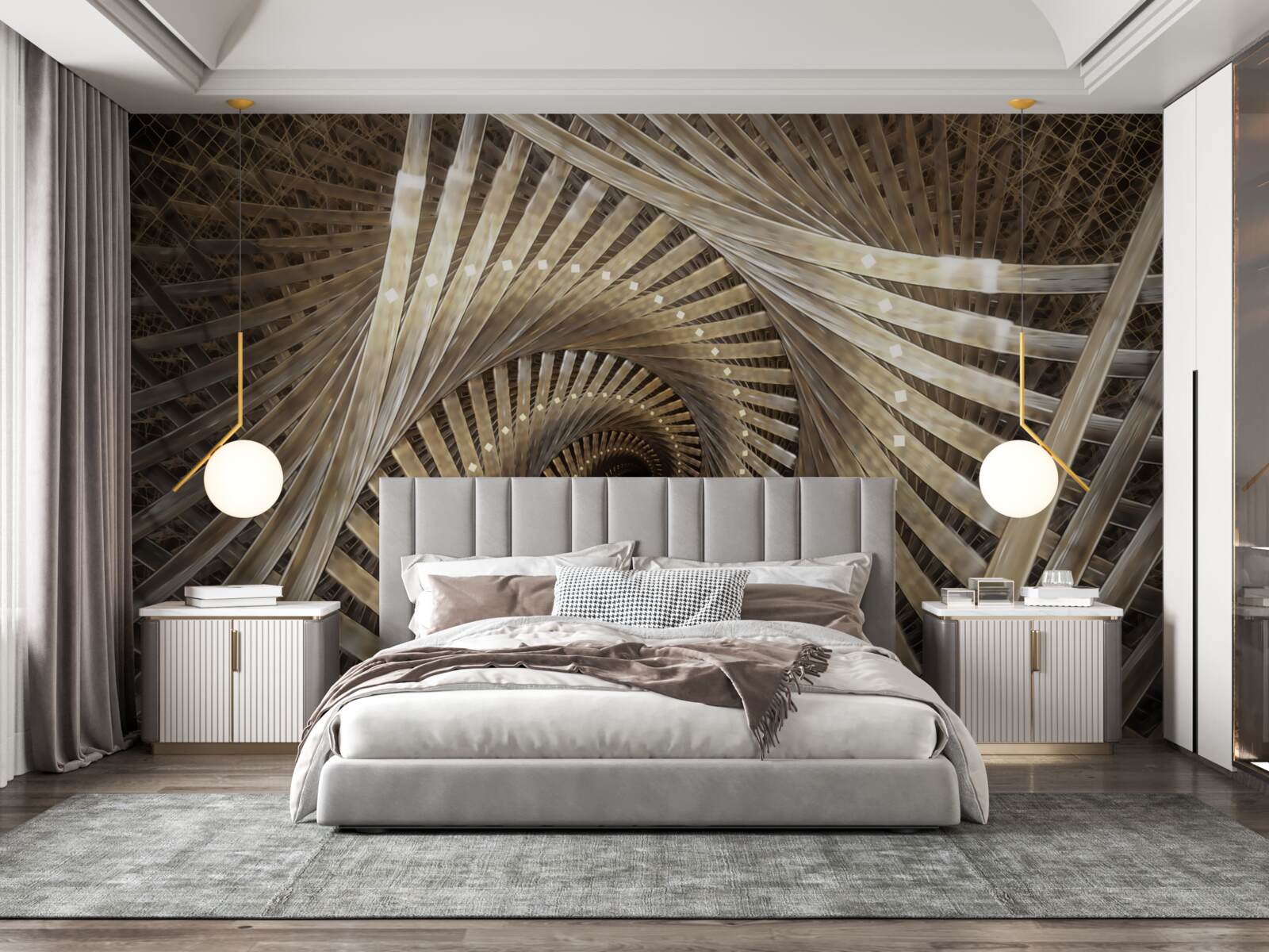 Fototapeta w perspektywie widać okrągłe schody