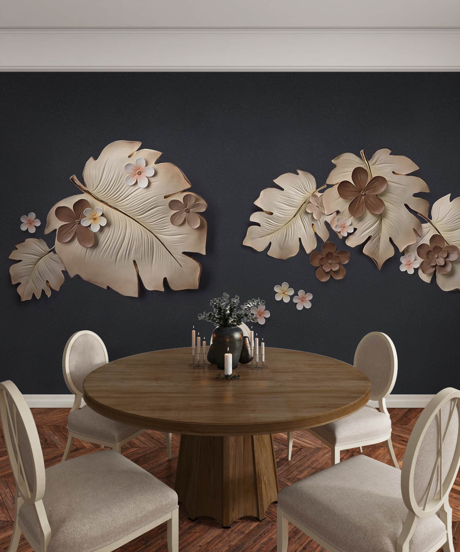 Fototapeta skład brązowych liści