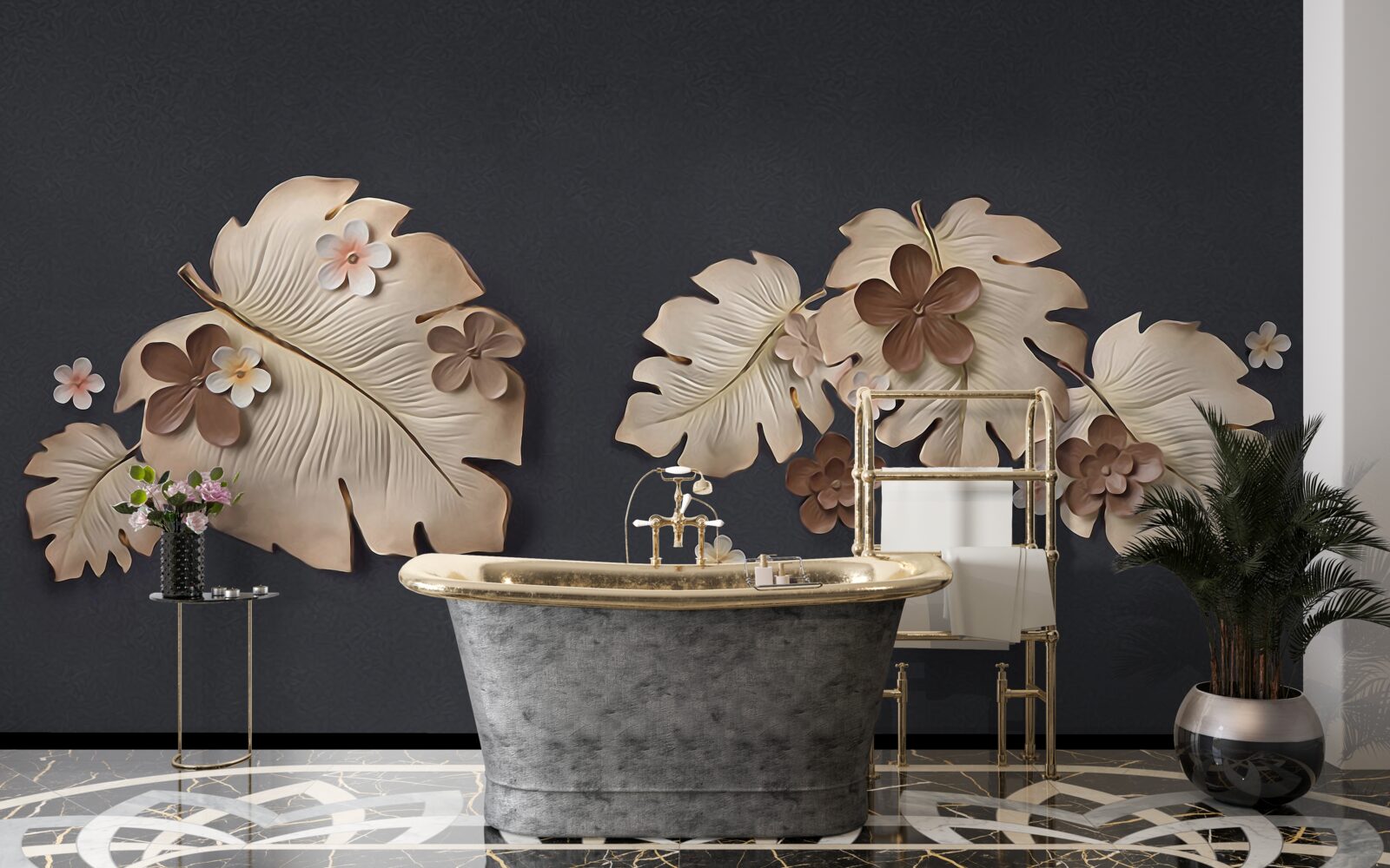 Fototapeta skład brązowych liści