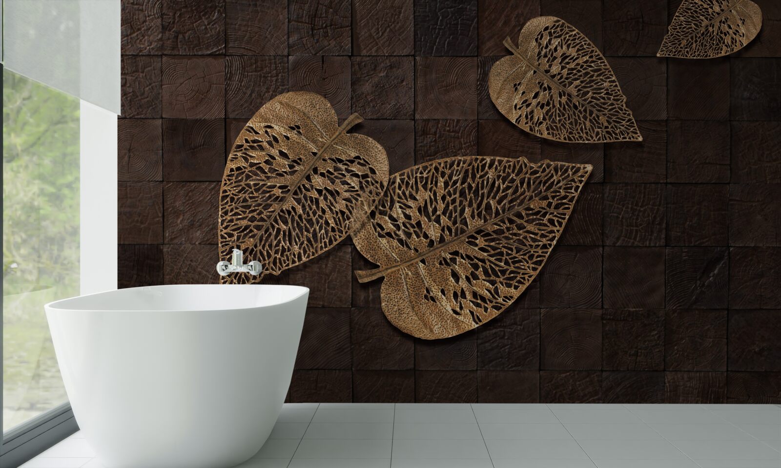 Fototapeta brązowe metalowe liście