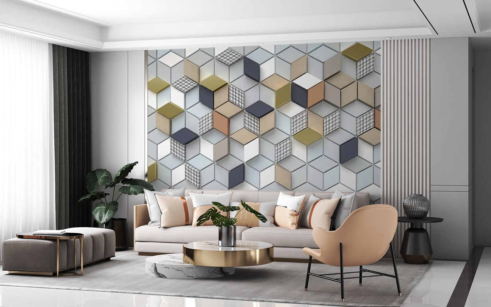 Fototapeta sześcienne kształty wolumetryczne