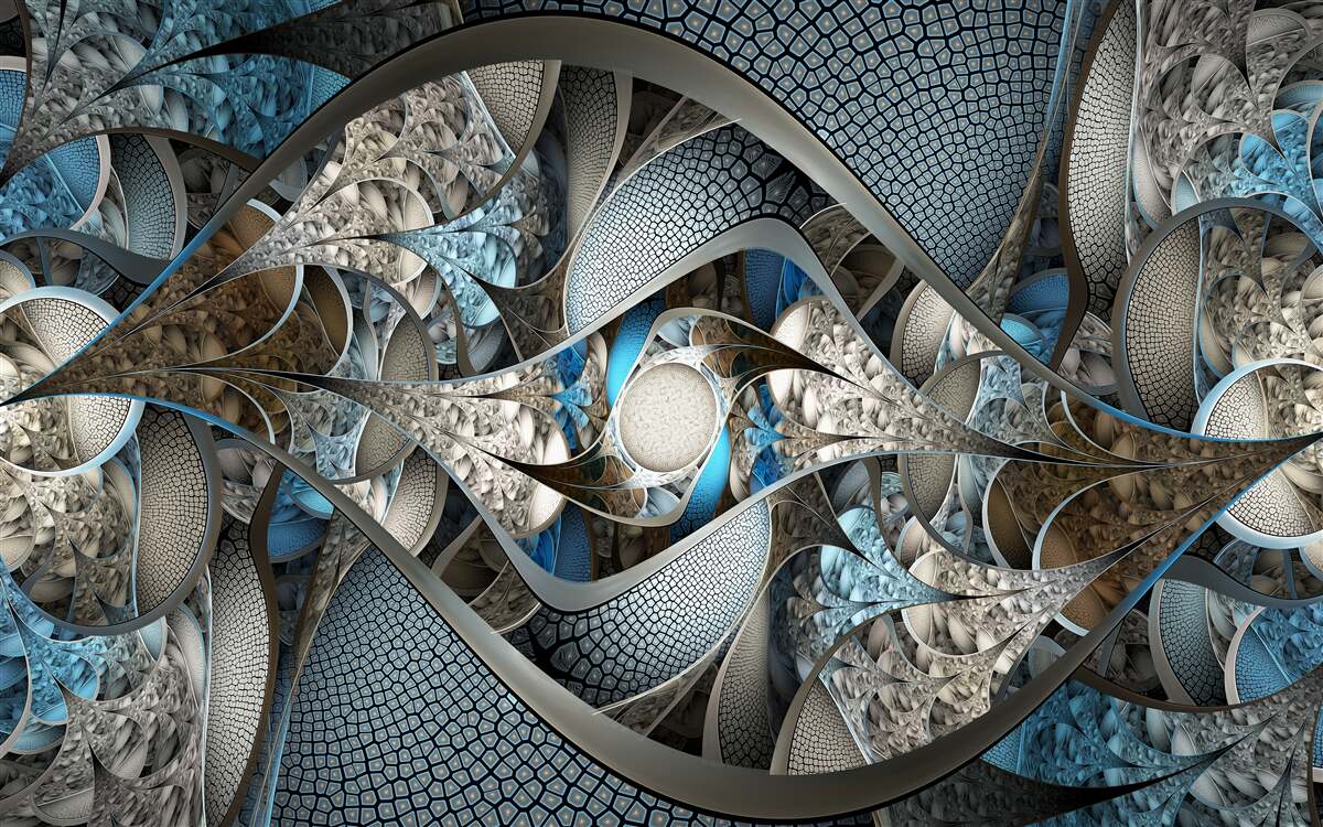 Fototapeta skład zakrzywionych linii i plam barwnych