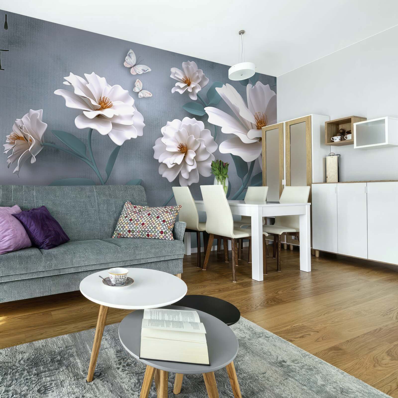 Fototapeta piękne duże białe kwiaty