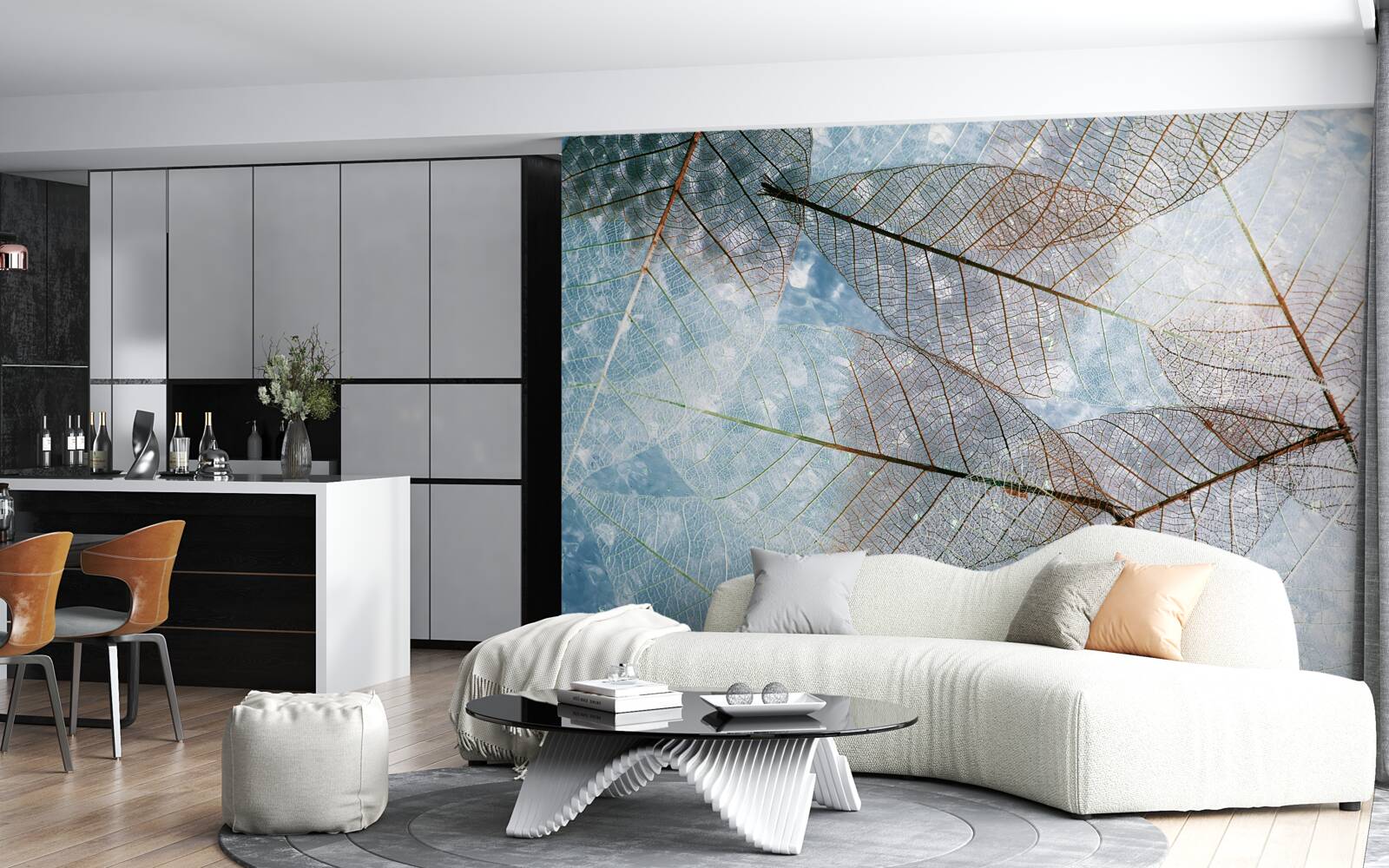 Fototapeta liście przezroczyste na tle nieba