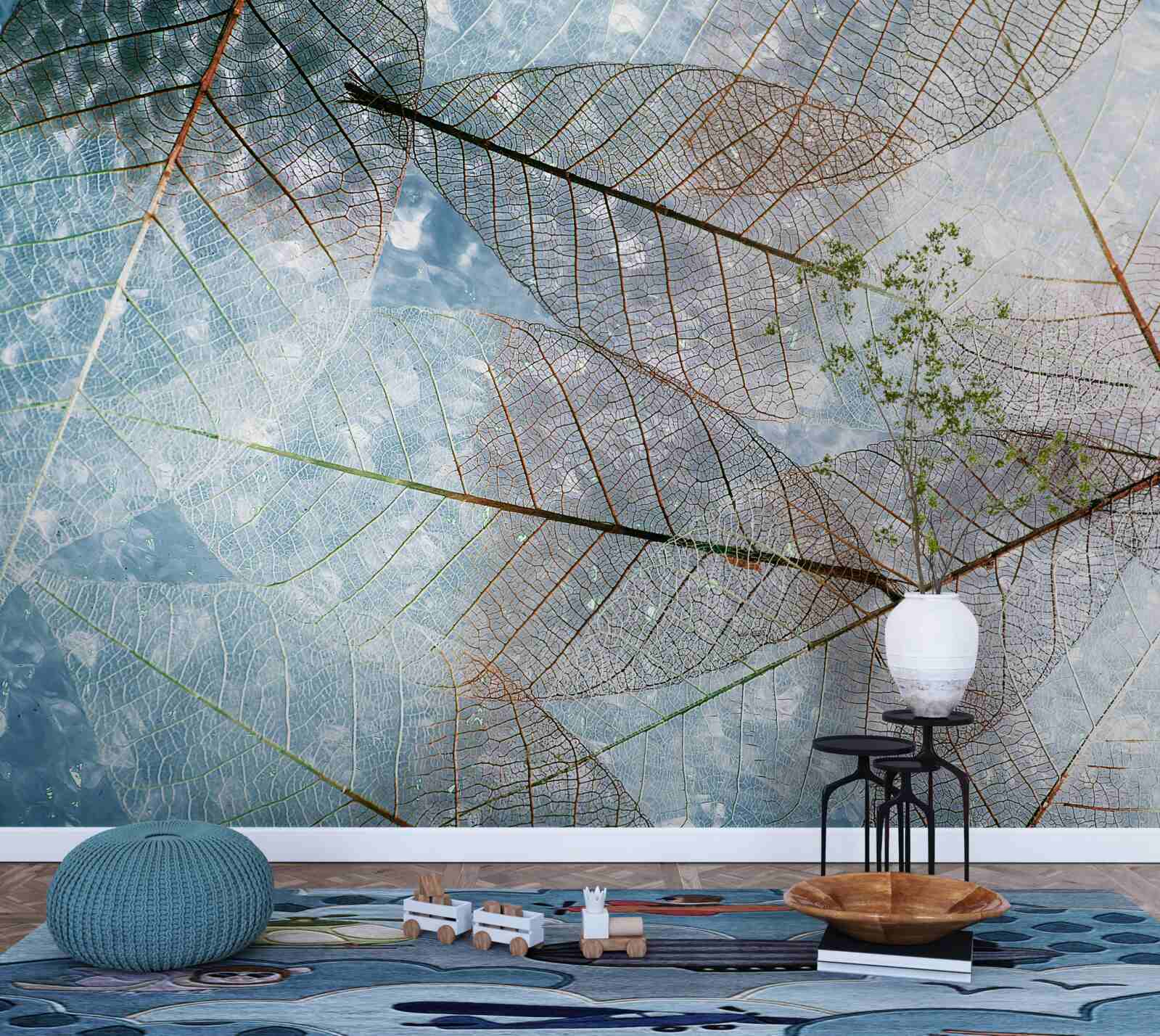 Fototapeta liście przezroczyste na tle nieba