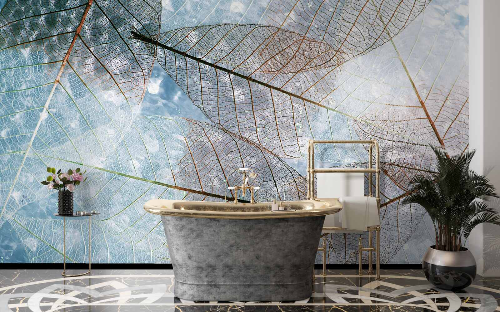 Fototapeta liście przezroczyste na tle nieba