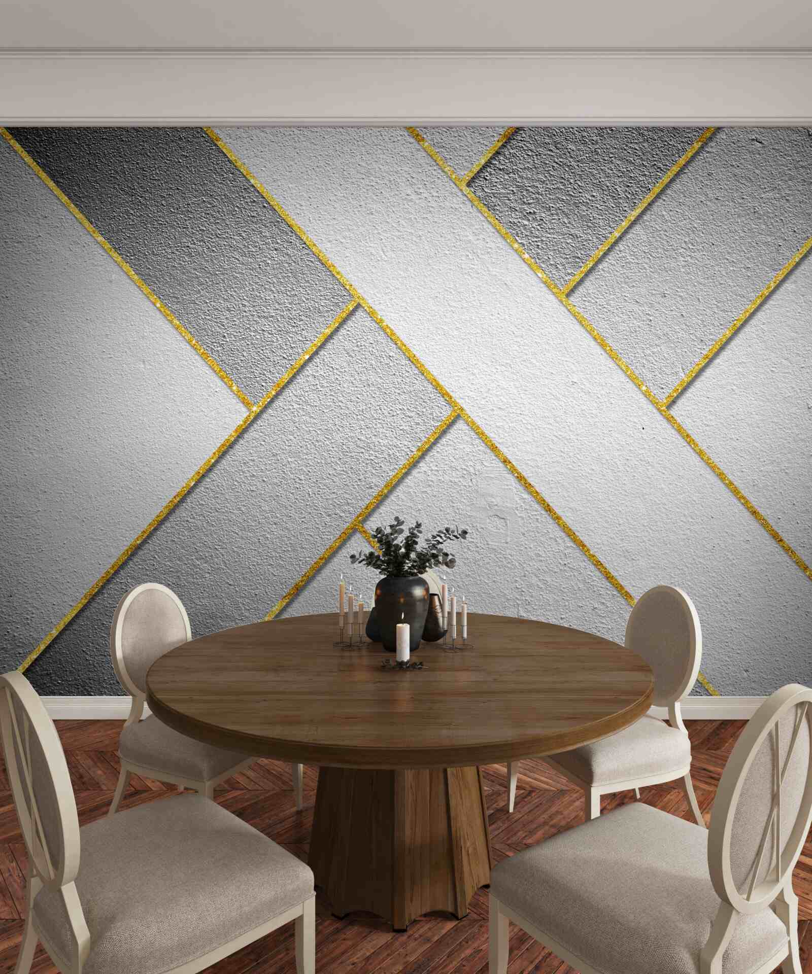 Fototapeta złote proste linie na szarym tle