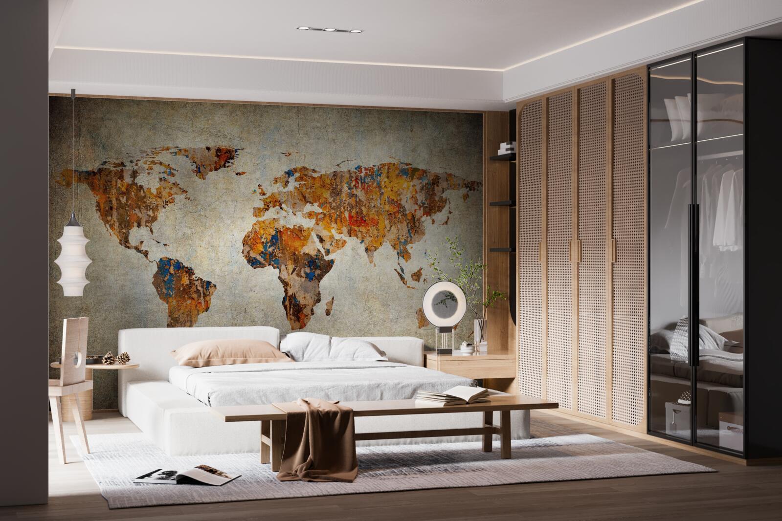 Fototapeta płótno przedstawiające świat w stylu grunge