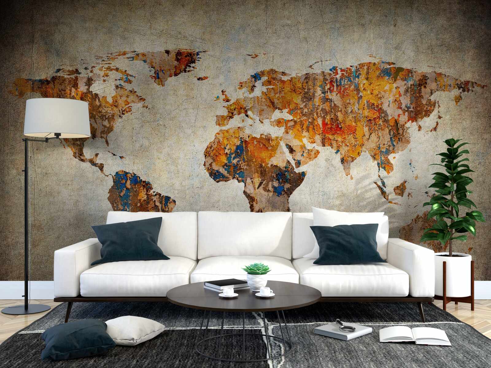 Fototapeta płótno przedstawiające świat w stylu grunge