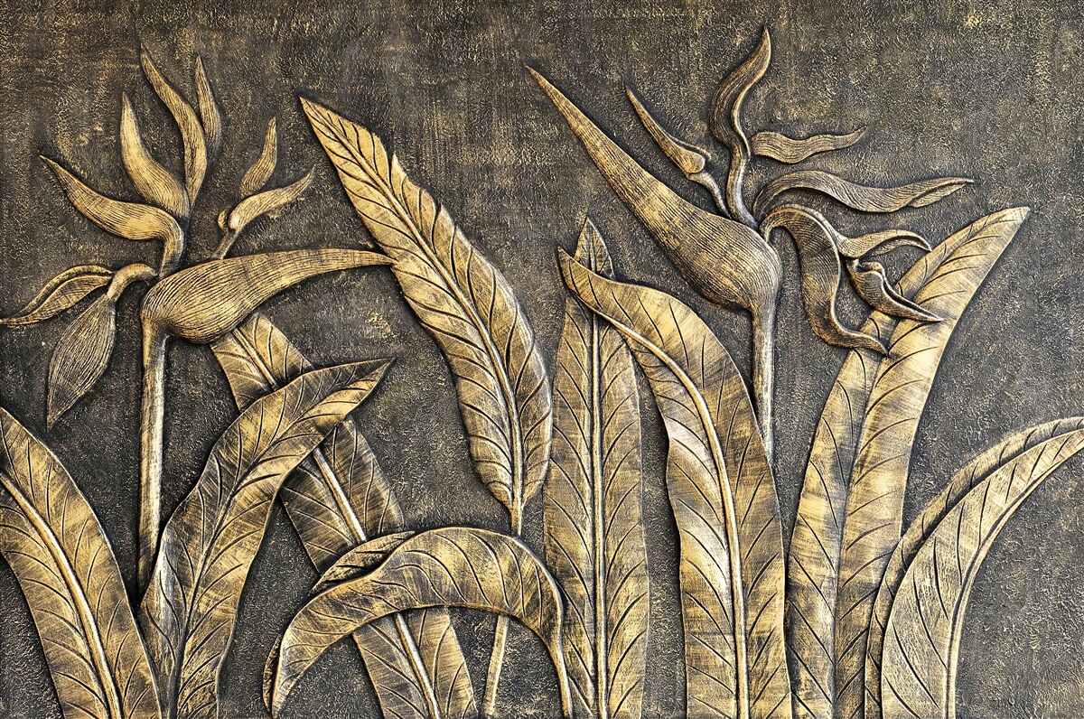 Fototapeta tekstury tropikalnej flory w odcieniach brązu