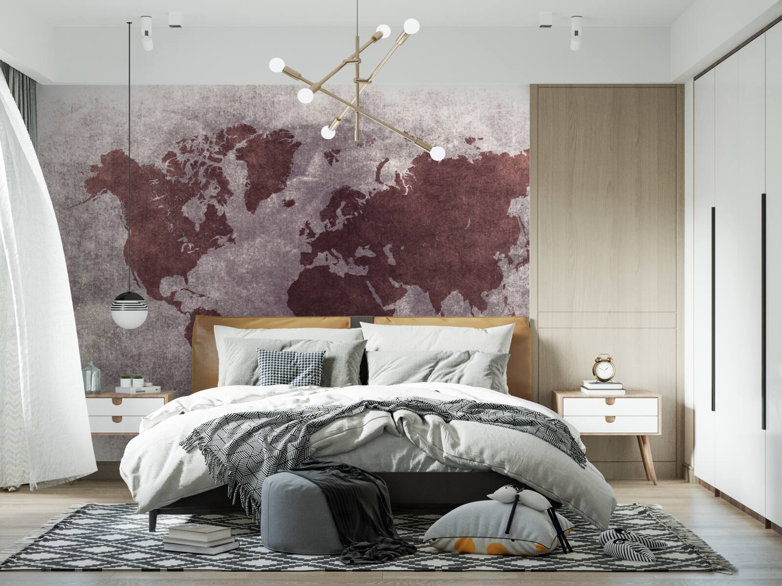 Fototapeta pomiędzy mapami świata