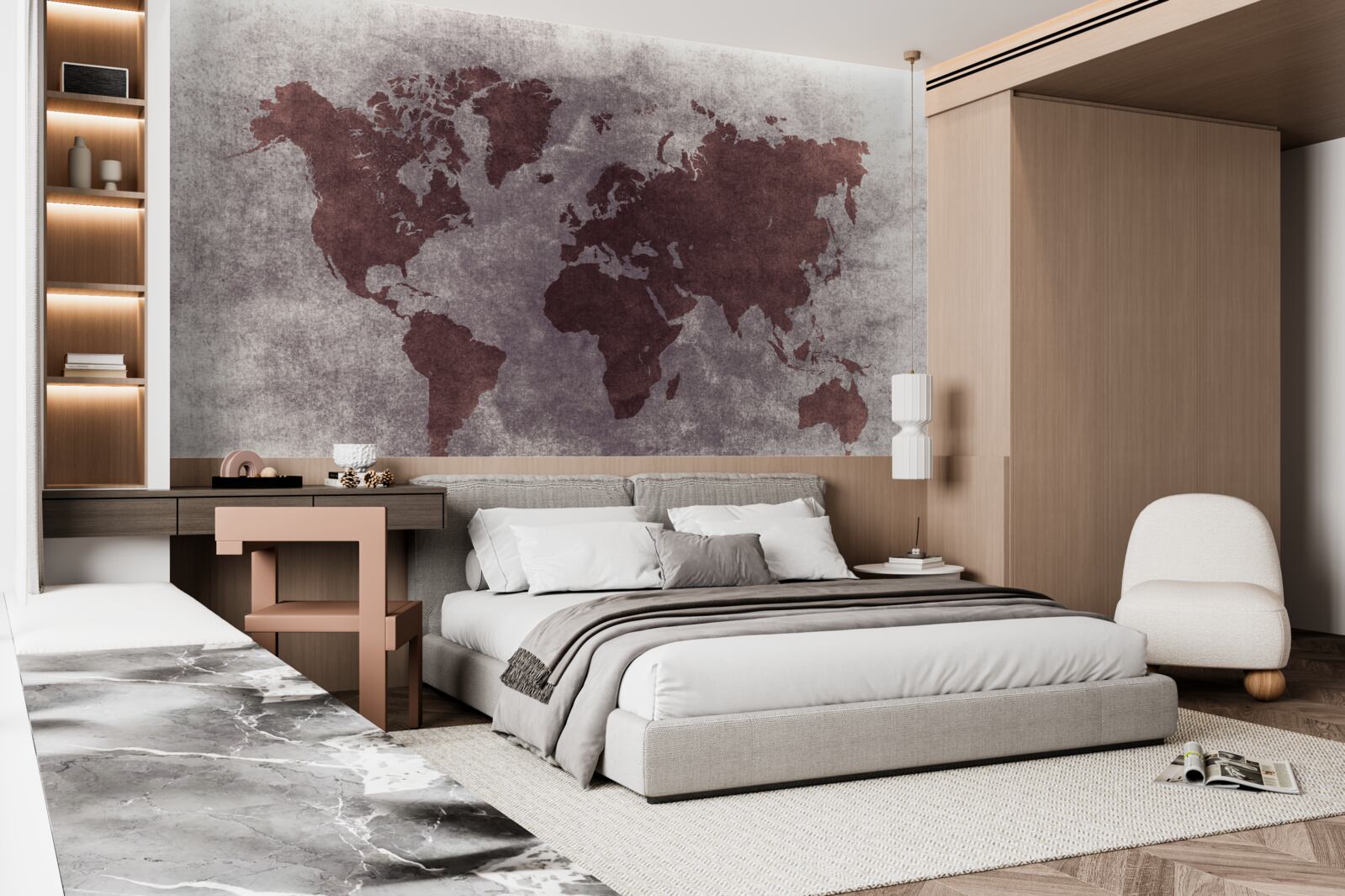 Fototapeta pomiędzy mapami świata