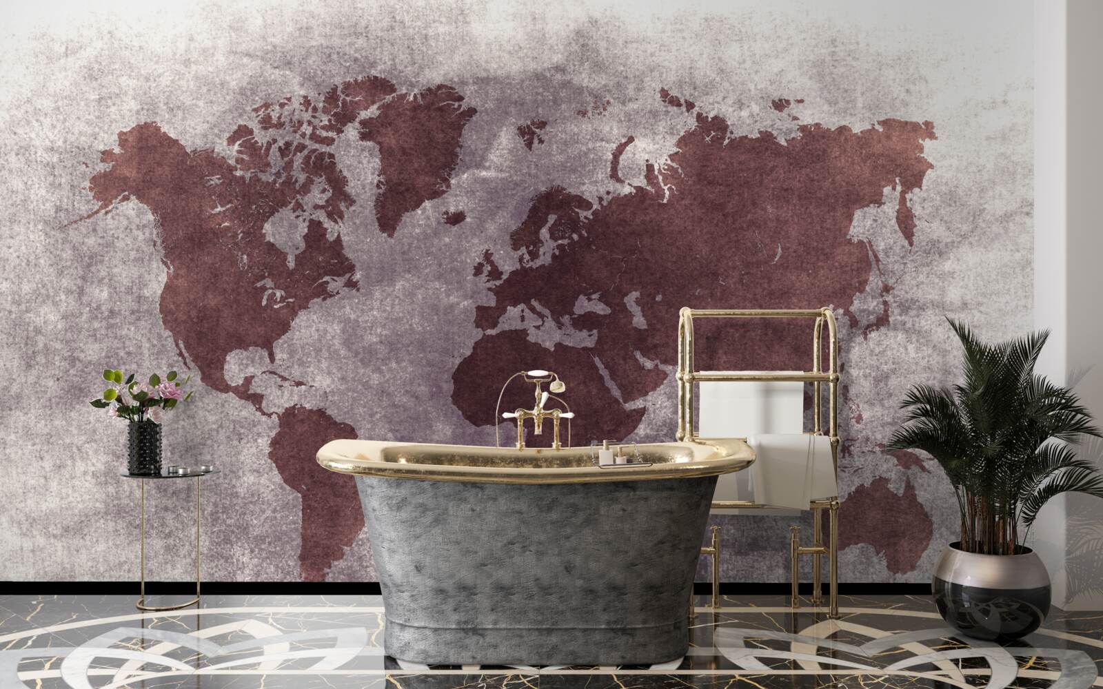 Fototapeta pomiędzy mapami świata