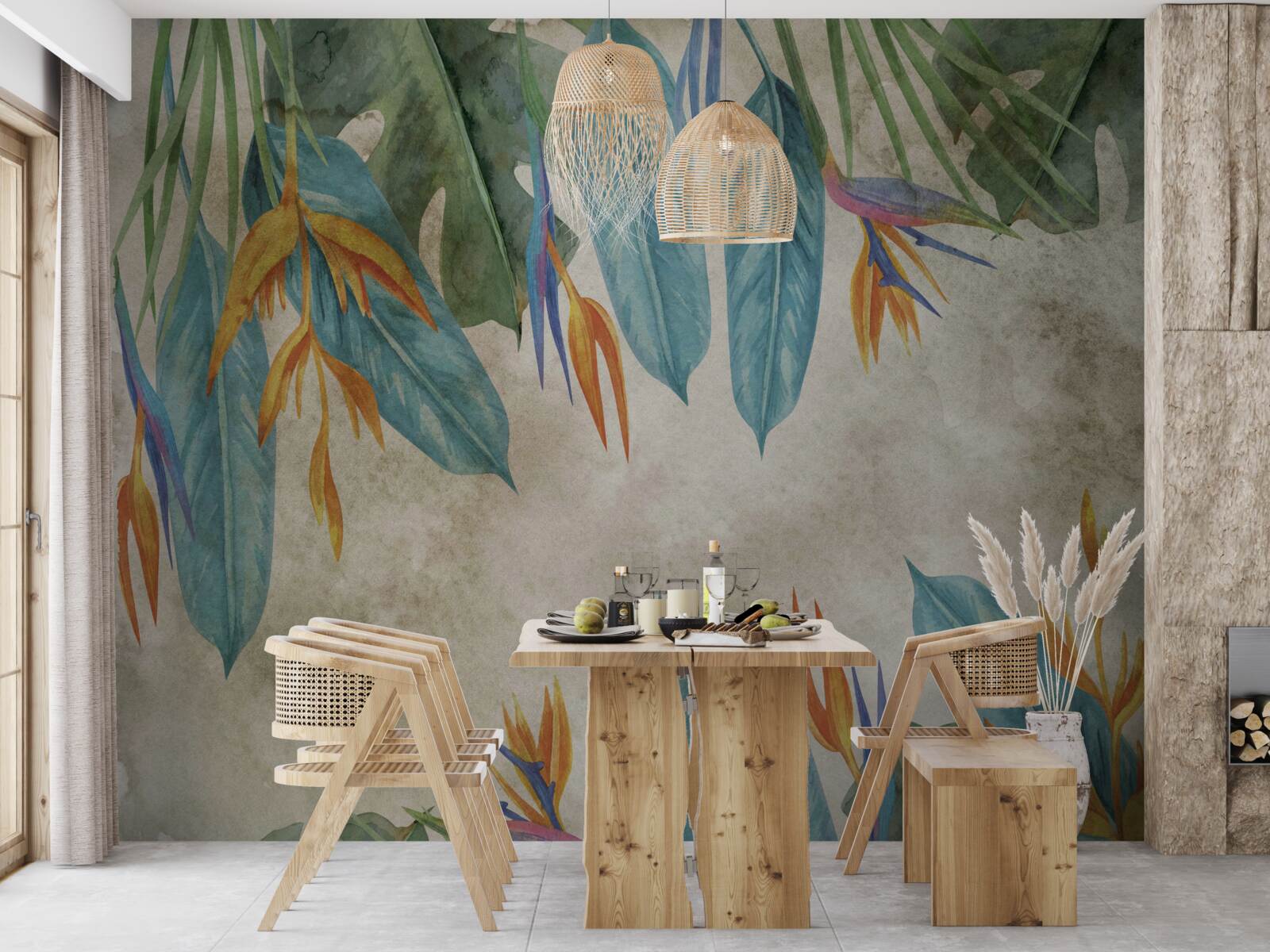 Fototapeta niezwykłe wyglądające liście tropikalne