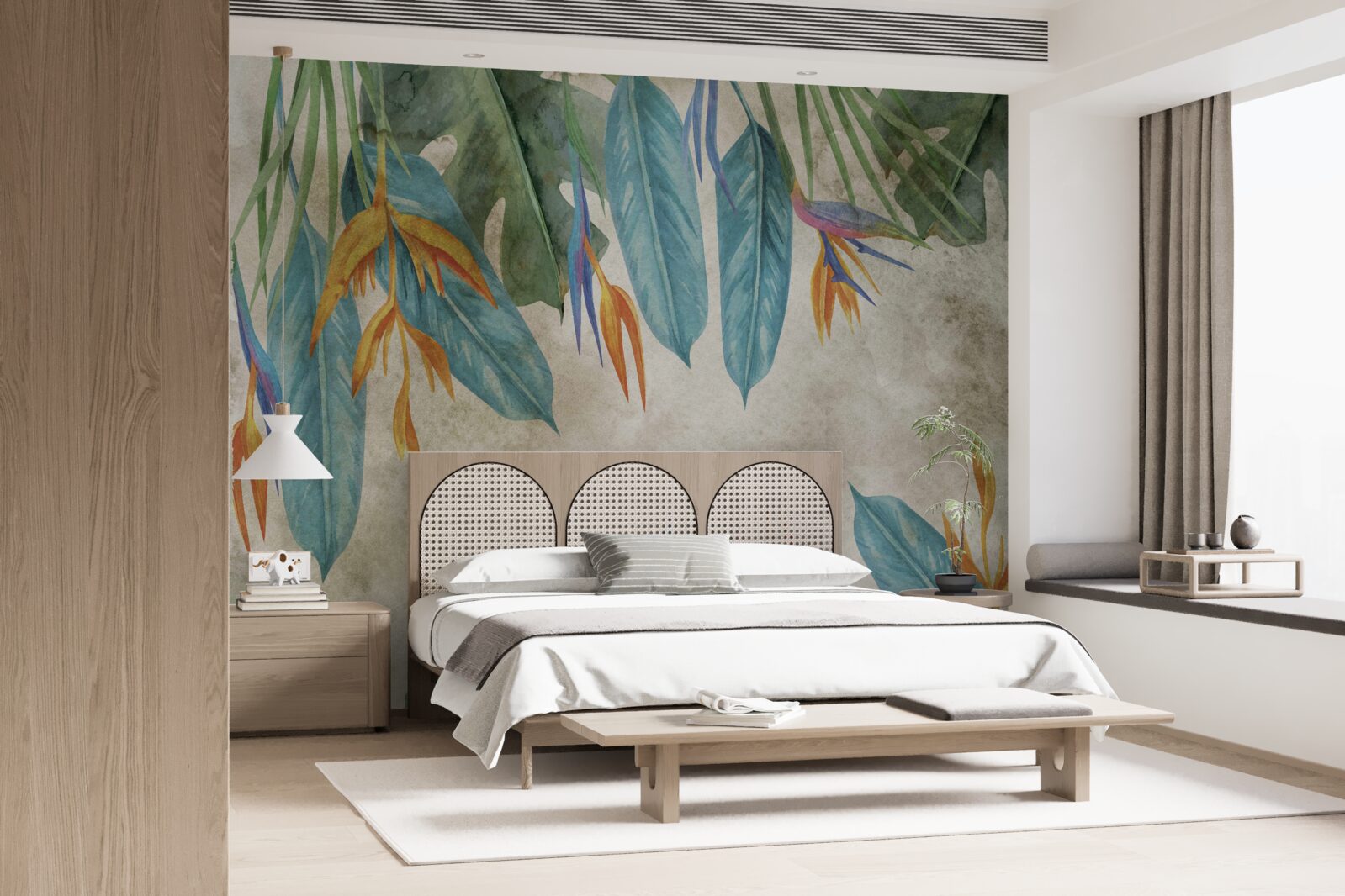 Fototapeta niezwykłe wyglądające liście tropikalne