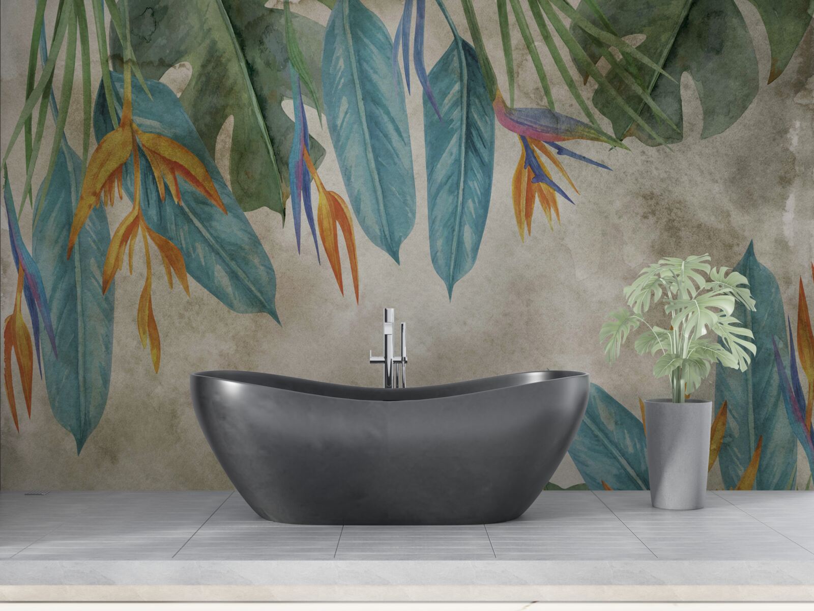 Fototapeta niezwykłe wyglądające liście tropikalne