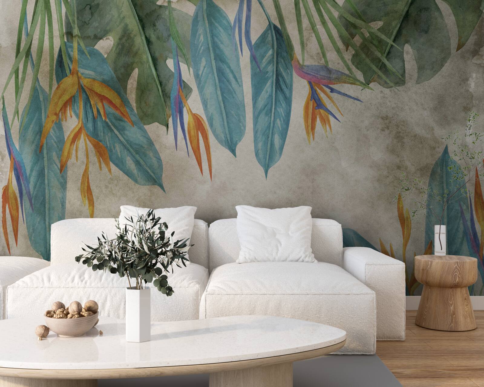 Fototapeta niezwykłe wyglądające liście tropikalne