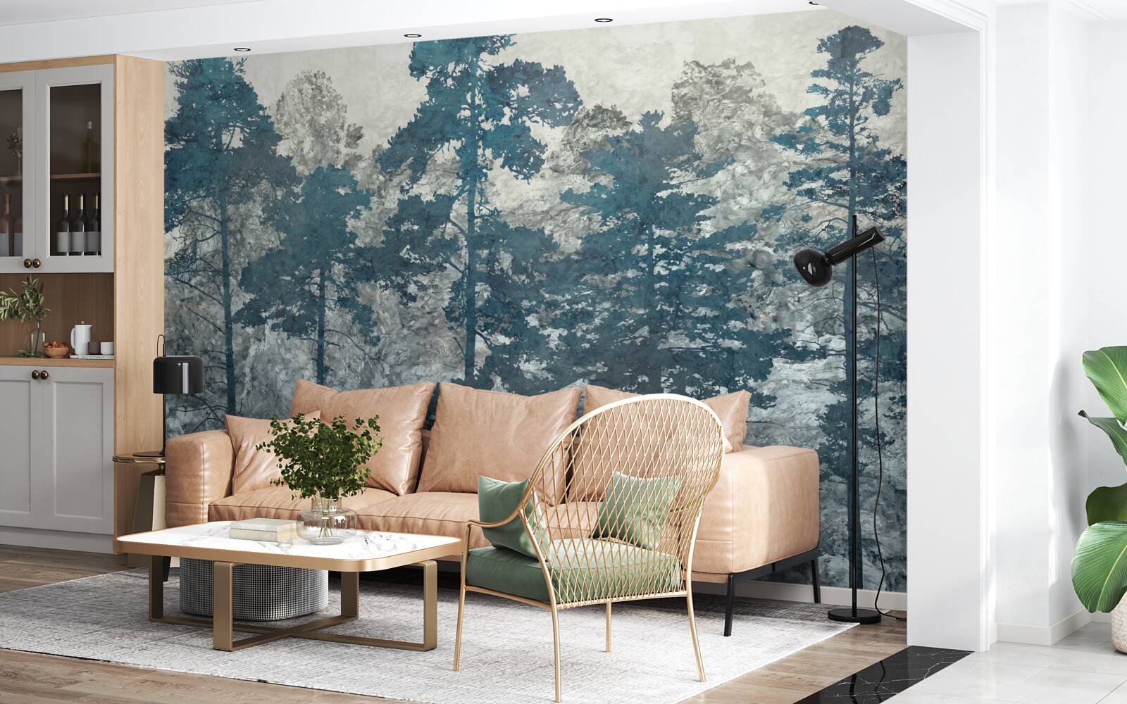 Fototapeta korony i wierzchołki drzew z liśćmi