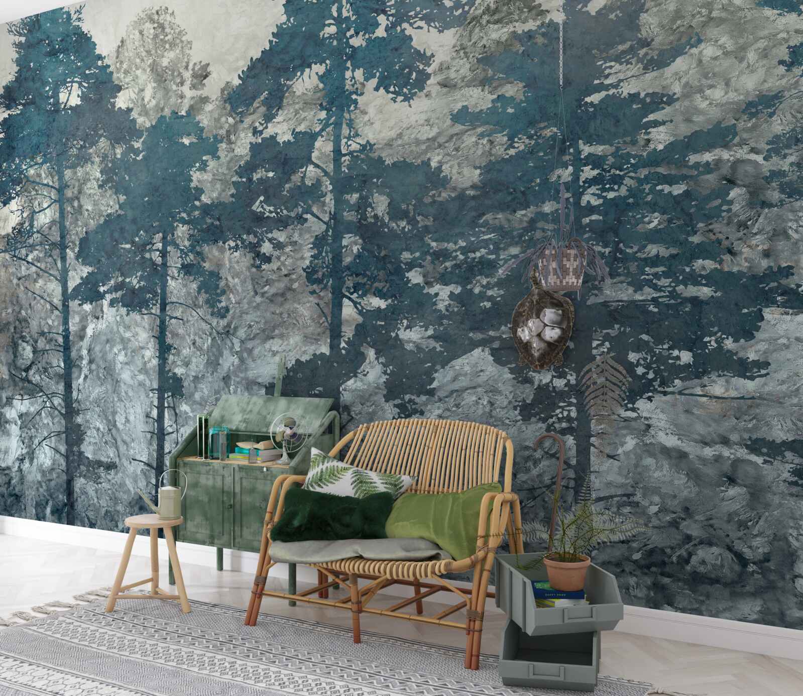 Fototapeta korony i wierzchołki drzew z liśćmi