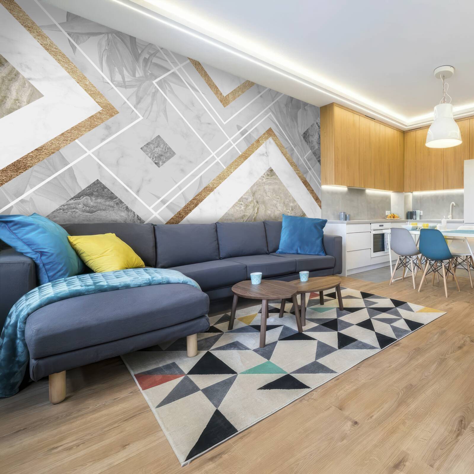 Fototapeta prostokątne linie na marmurze