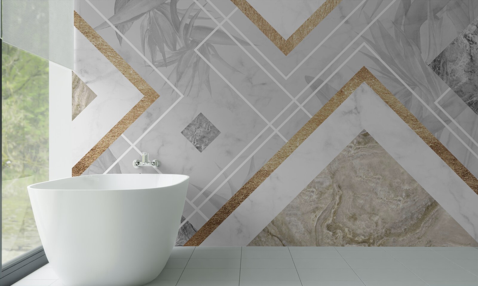 Fototapeta prostokątne linie na marmurze