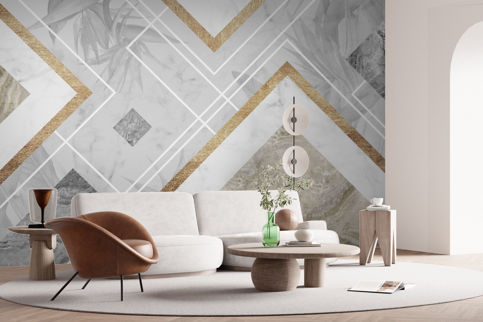 Fototapeta prostokątne linie na marmurze