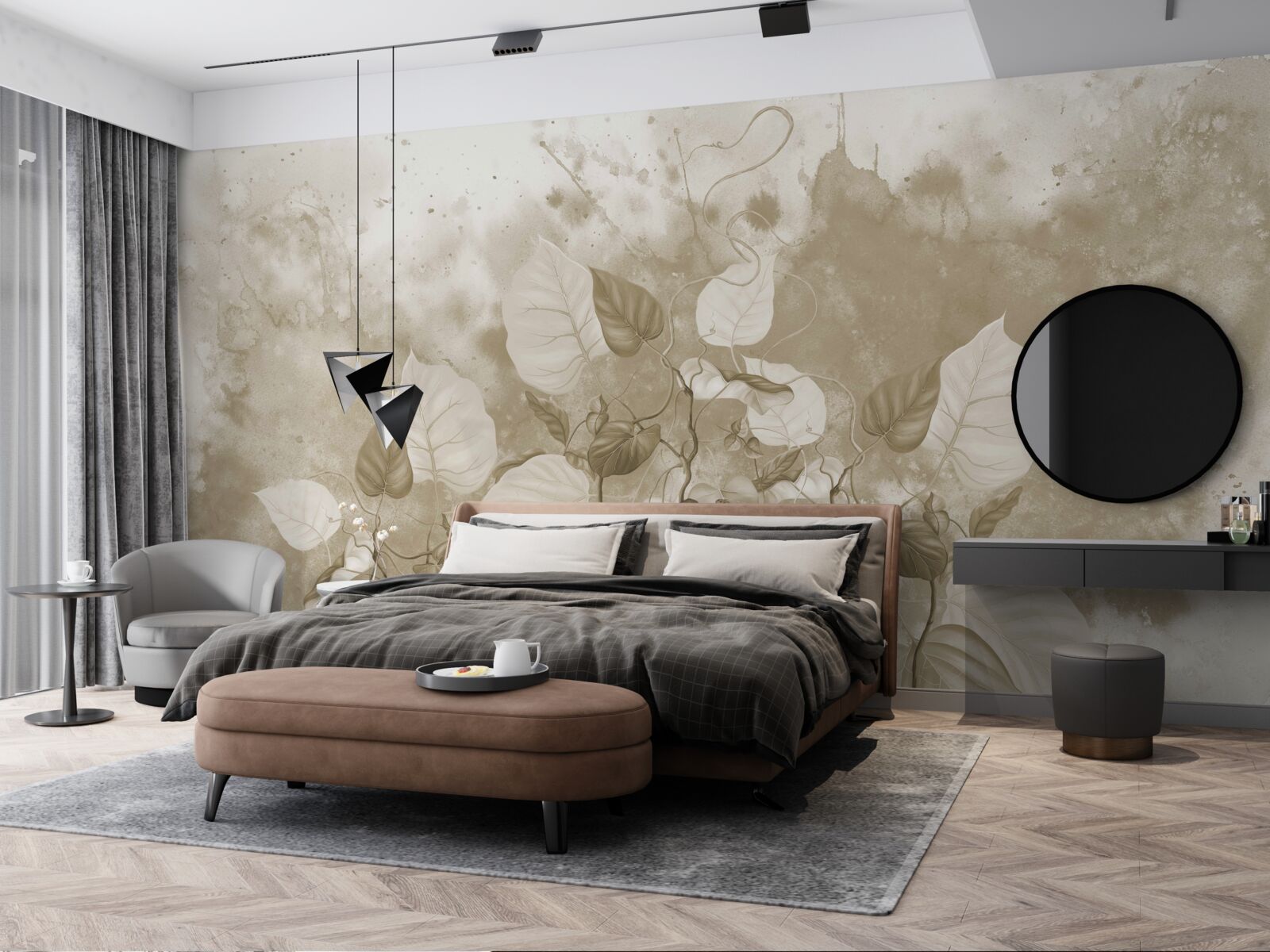 Fototapeta poranek na łące spowity jest mgłą