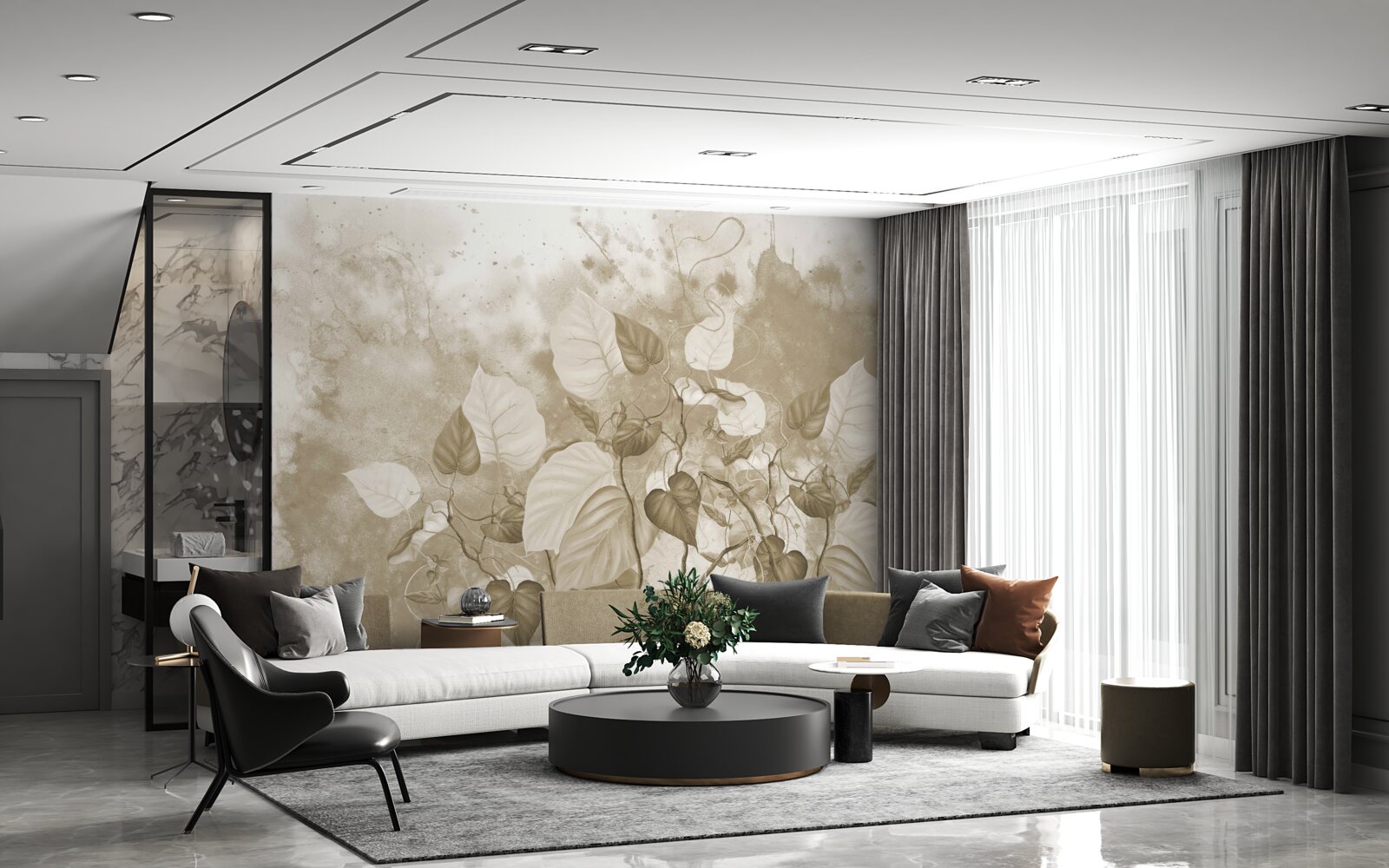 Fototapeta poranek na łące spowity jest mgłą