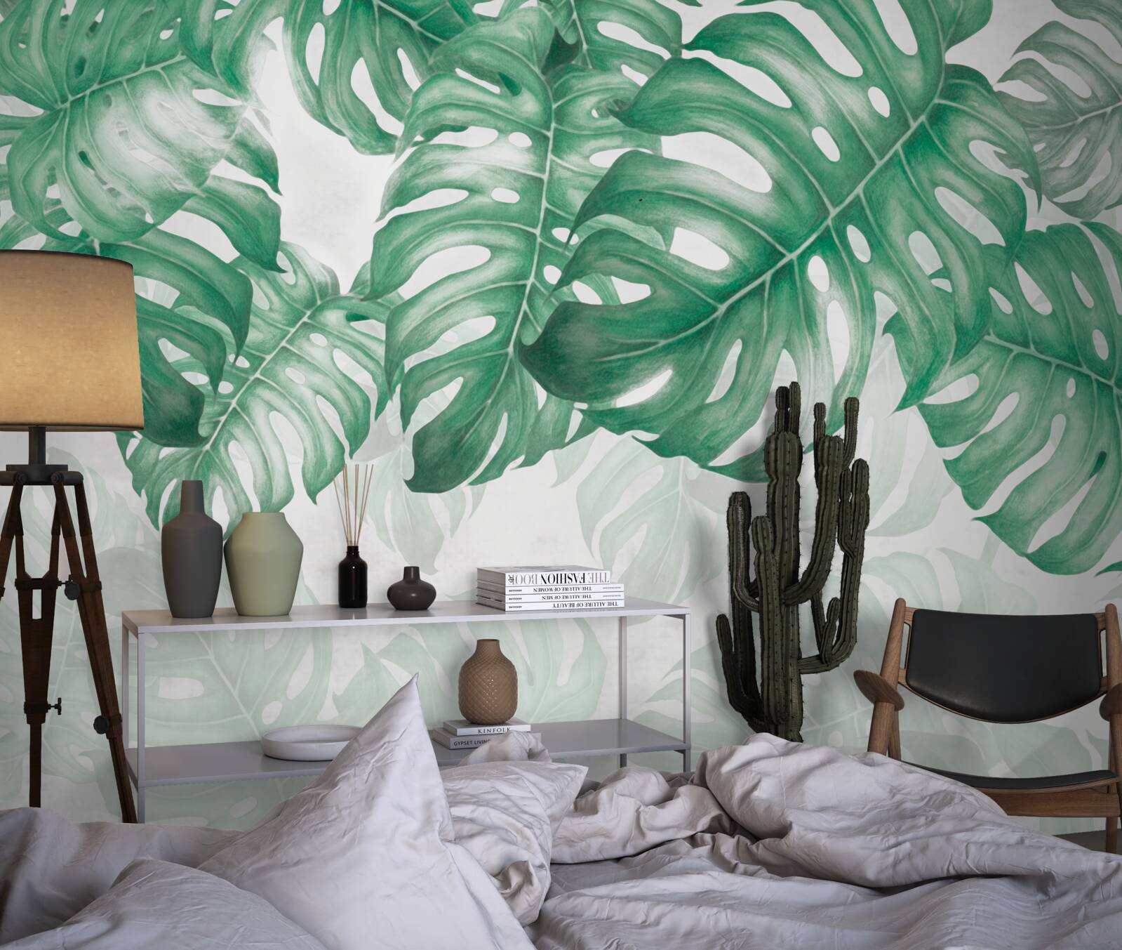 Fototapeta liście paproci na jasnym tle