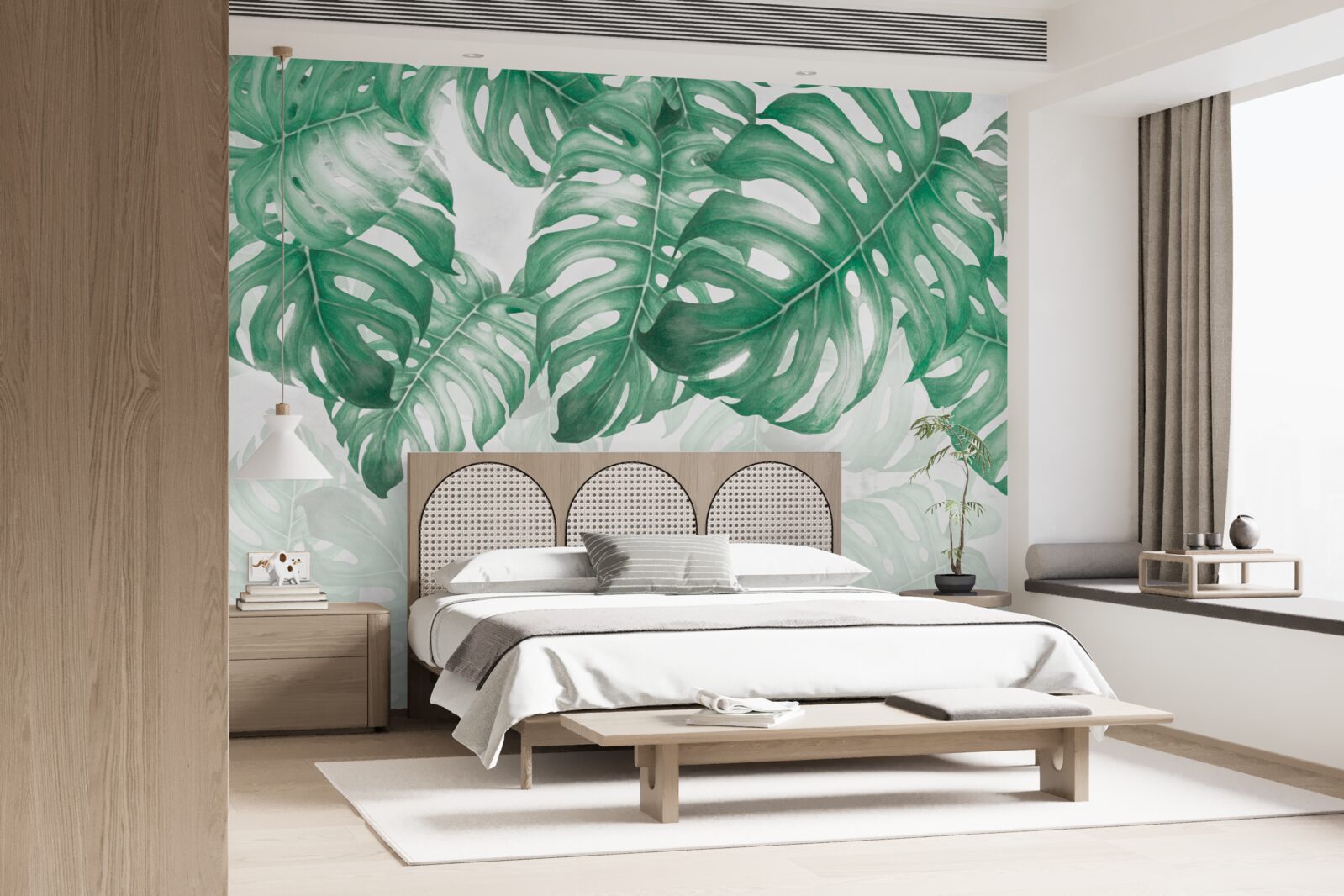 Fototapeta liście paproci na jasnym tle