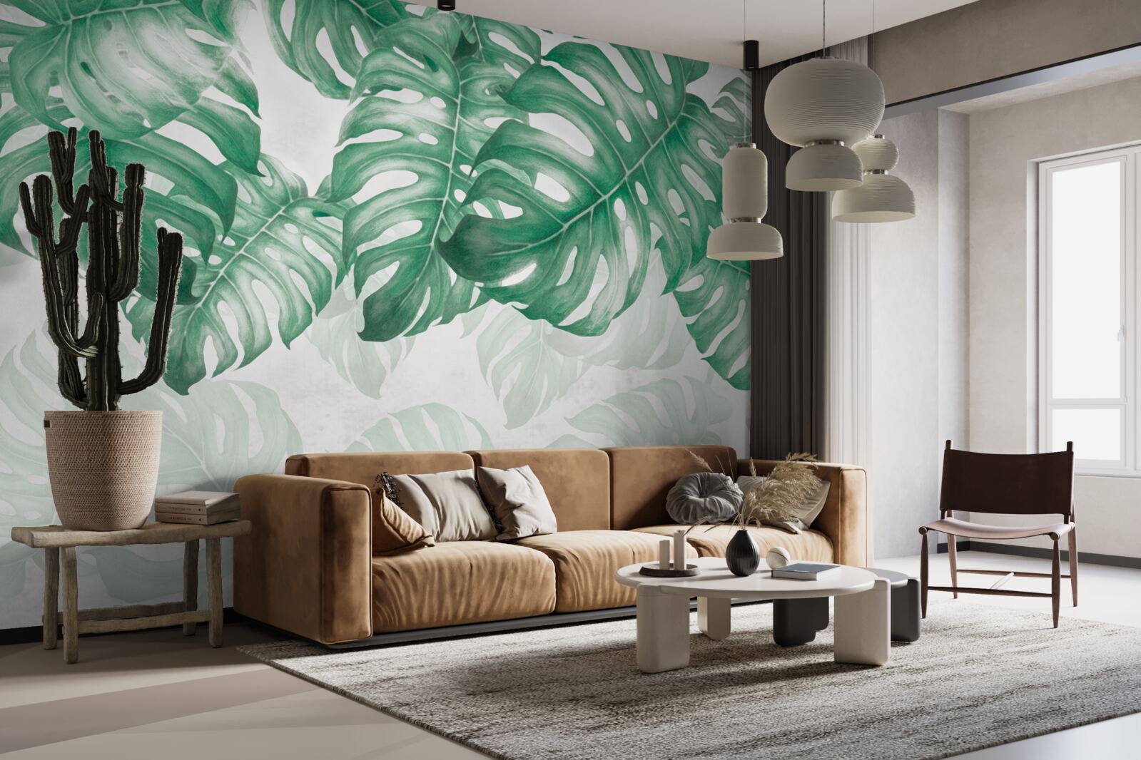 Fototapeta liście paproci na jasnym tle