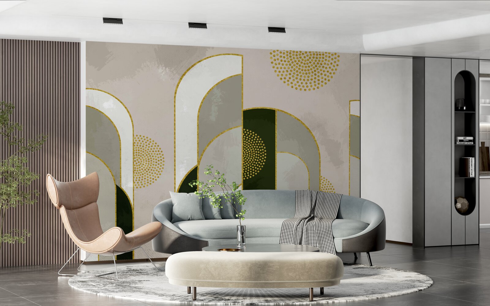 Fototapeta Świeciło ponad gęstą mgłą w lesie