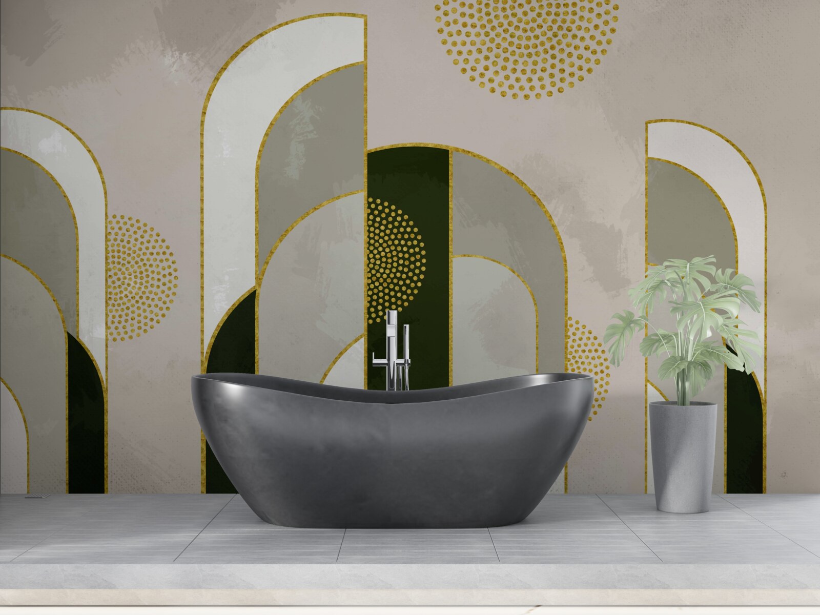 Fototapeta Świeciło ponad gęstą mgłą w lesie