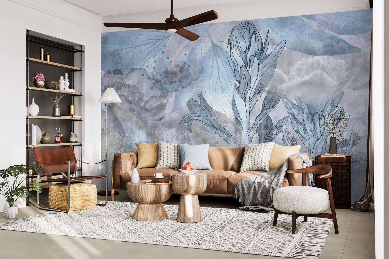 Fototapeta pąki między liśćmi o świcie