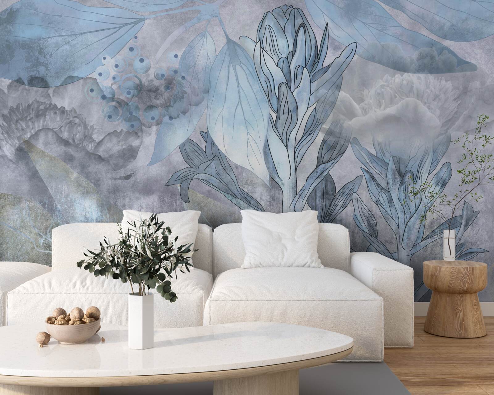 Fototapeta pąki między liśćmi o świcie