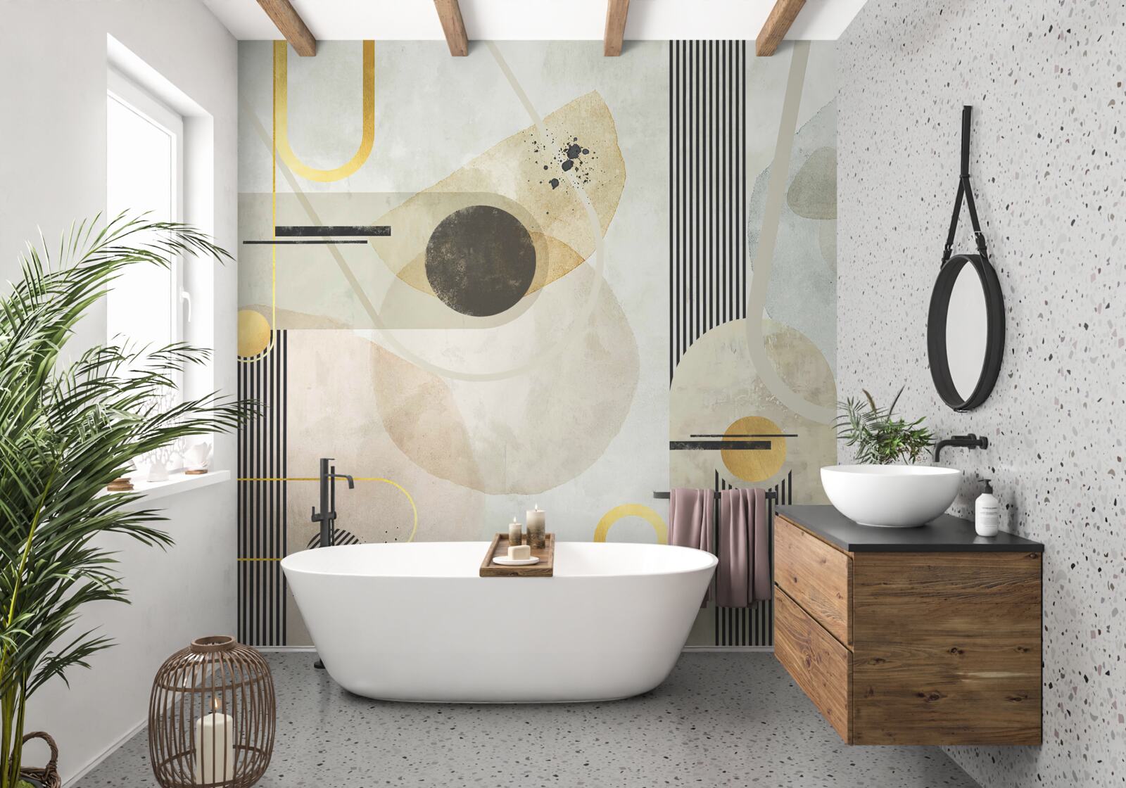 Fototapeta pionowe abstrakcyjne kształty i linie