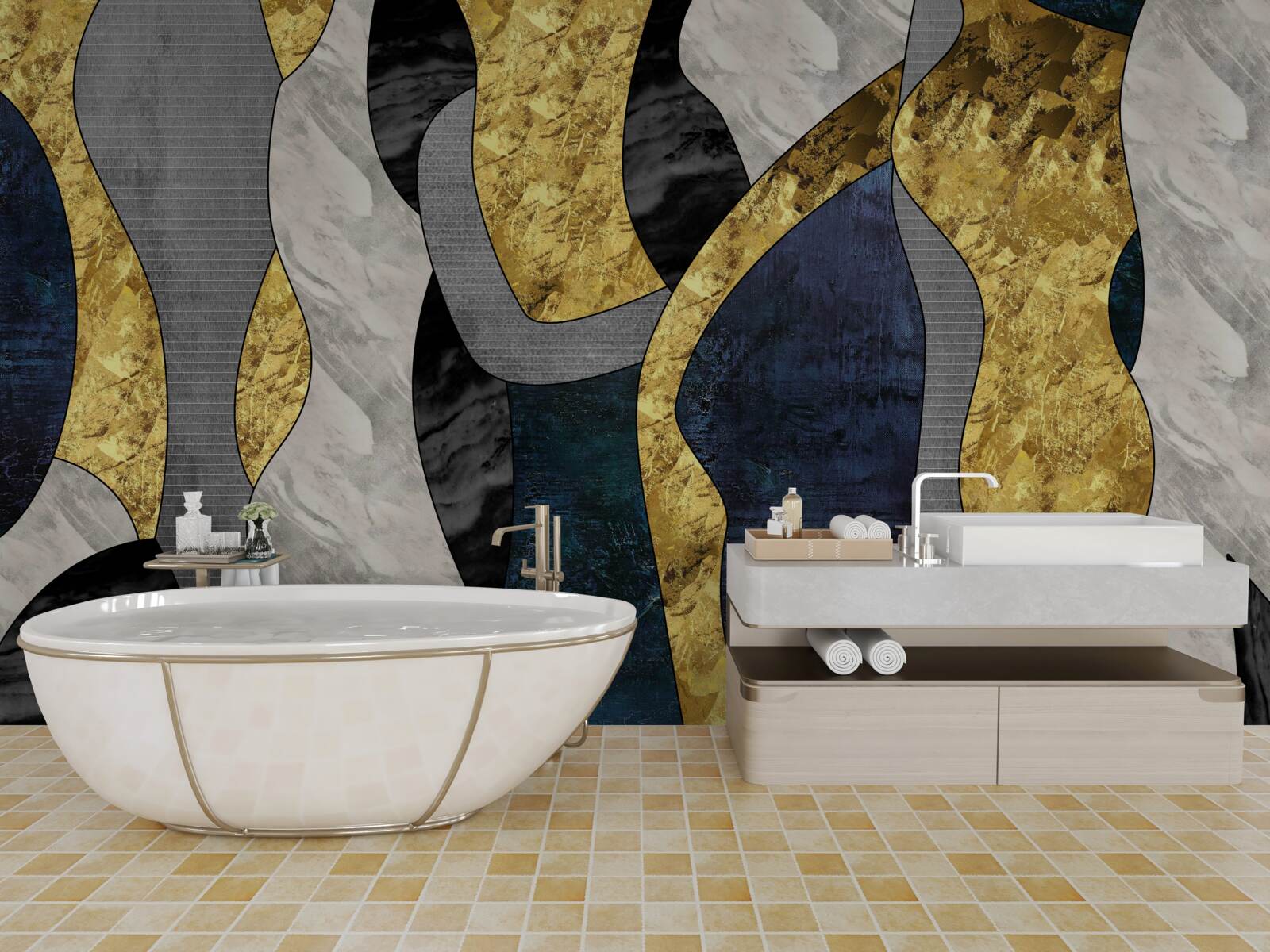 Fototapeta kobieta w płynnym żywiole