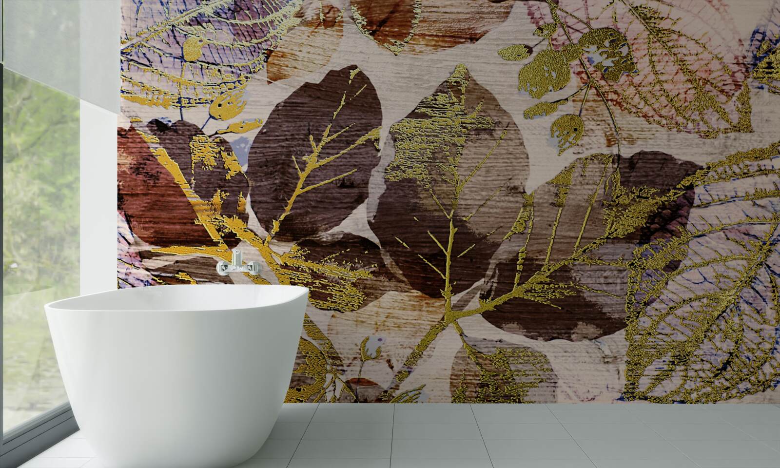 Fototapeta jesienne liście o złotym odcieniu