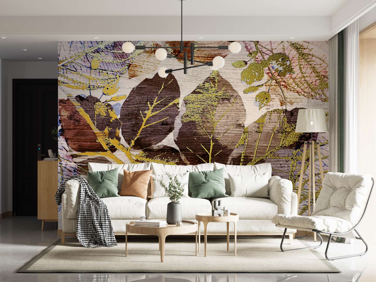 Fototapeta jesienne liście o złotym odcieniu