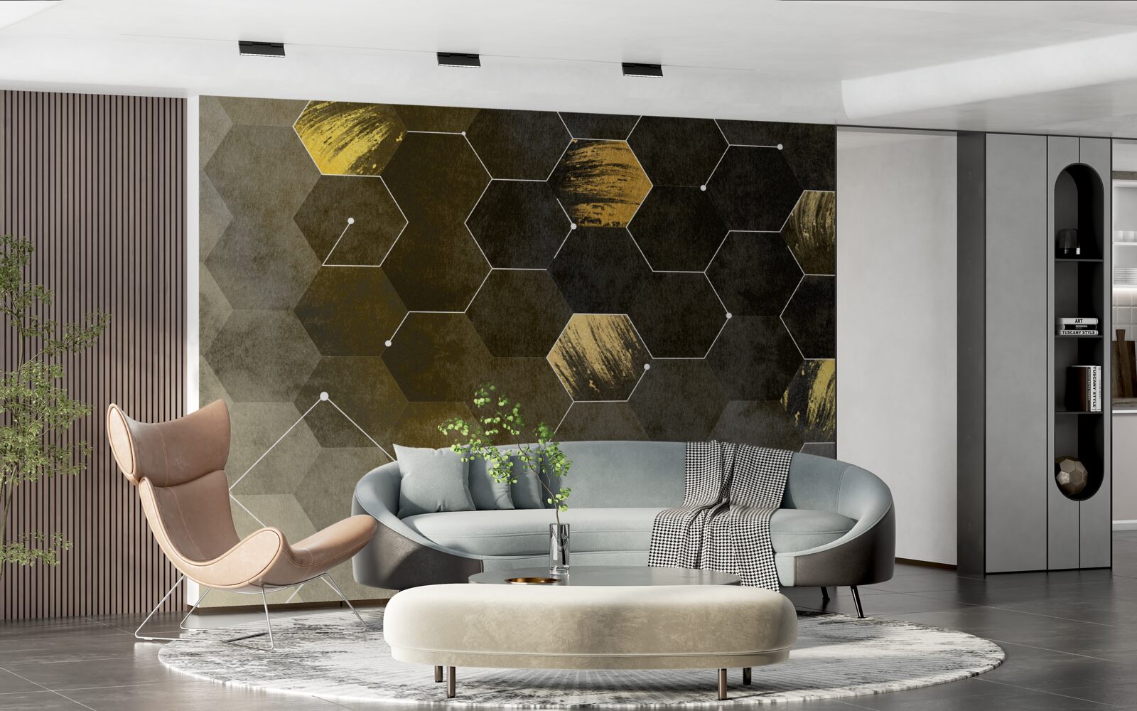 Fototapeta złote ptaki na nocnym niebie