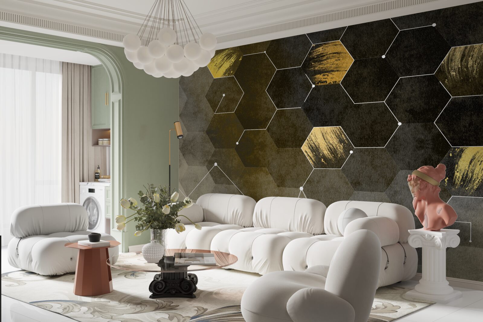 Fototapeta złote ptaki na nocnym niebie