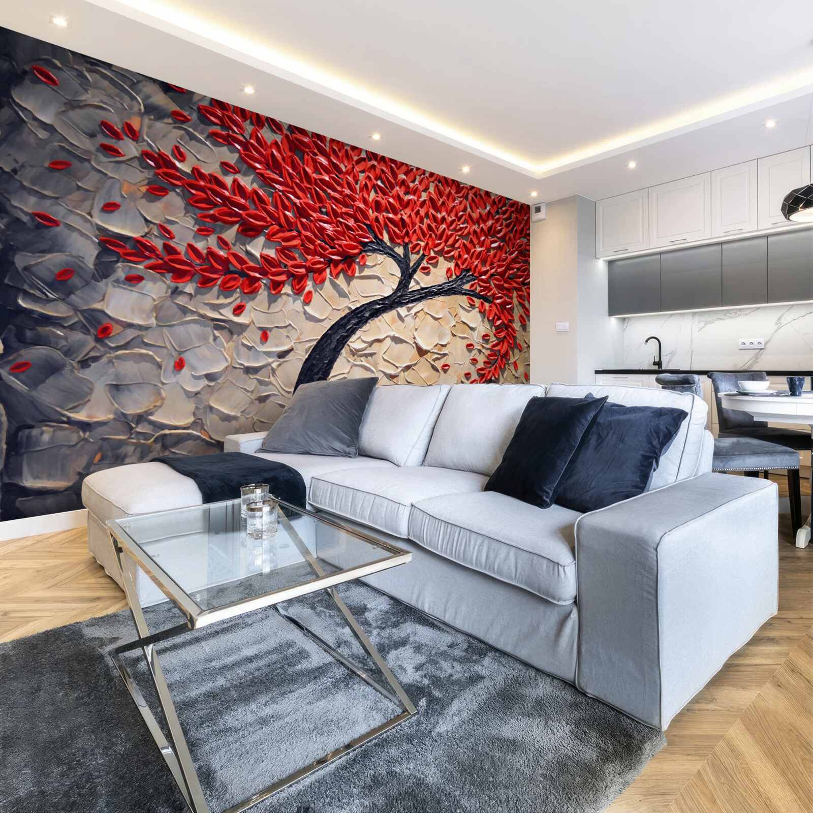 Fototapeta piękne drzewo mahoniowe w pełnym rozkwicie