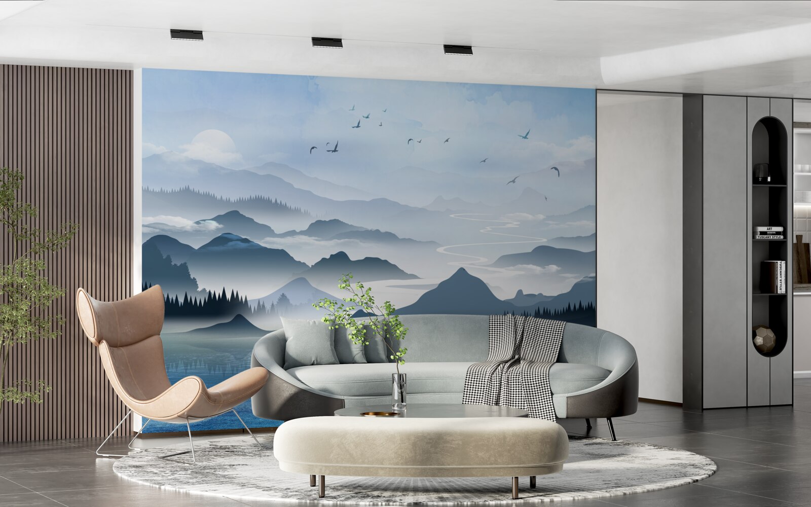 Fototapeta samotne łowienie ryb o świcie na jeziorze