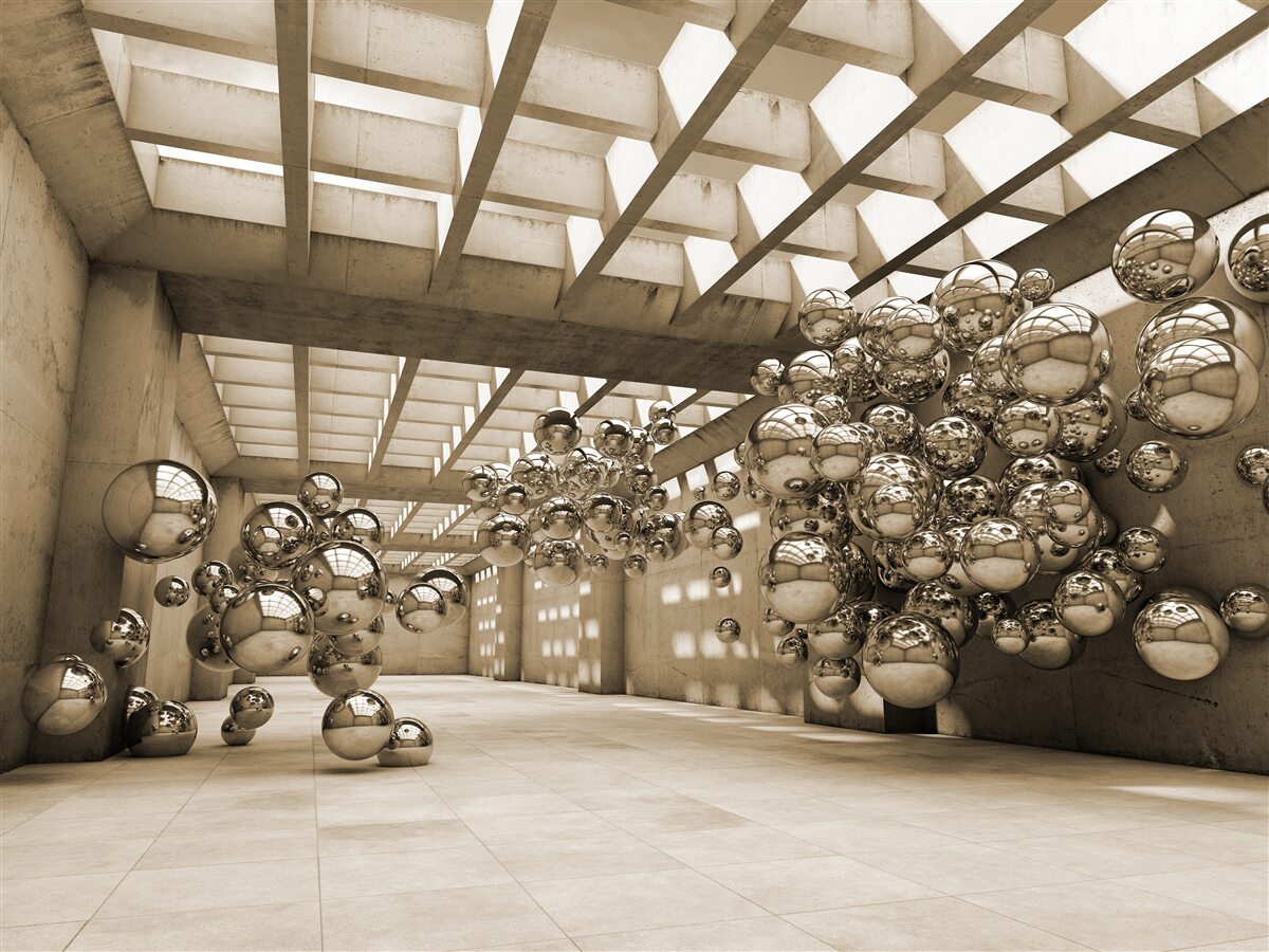 Fototapeta pokój z brązowymi kulami