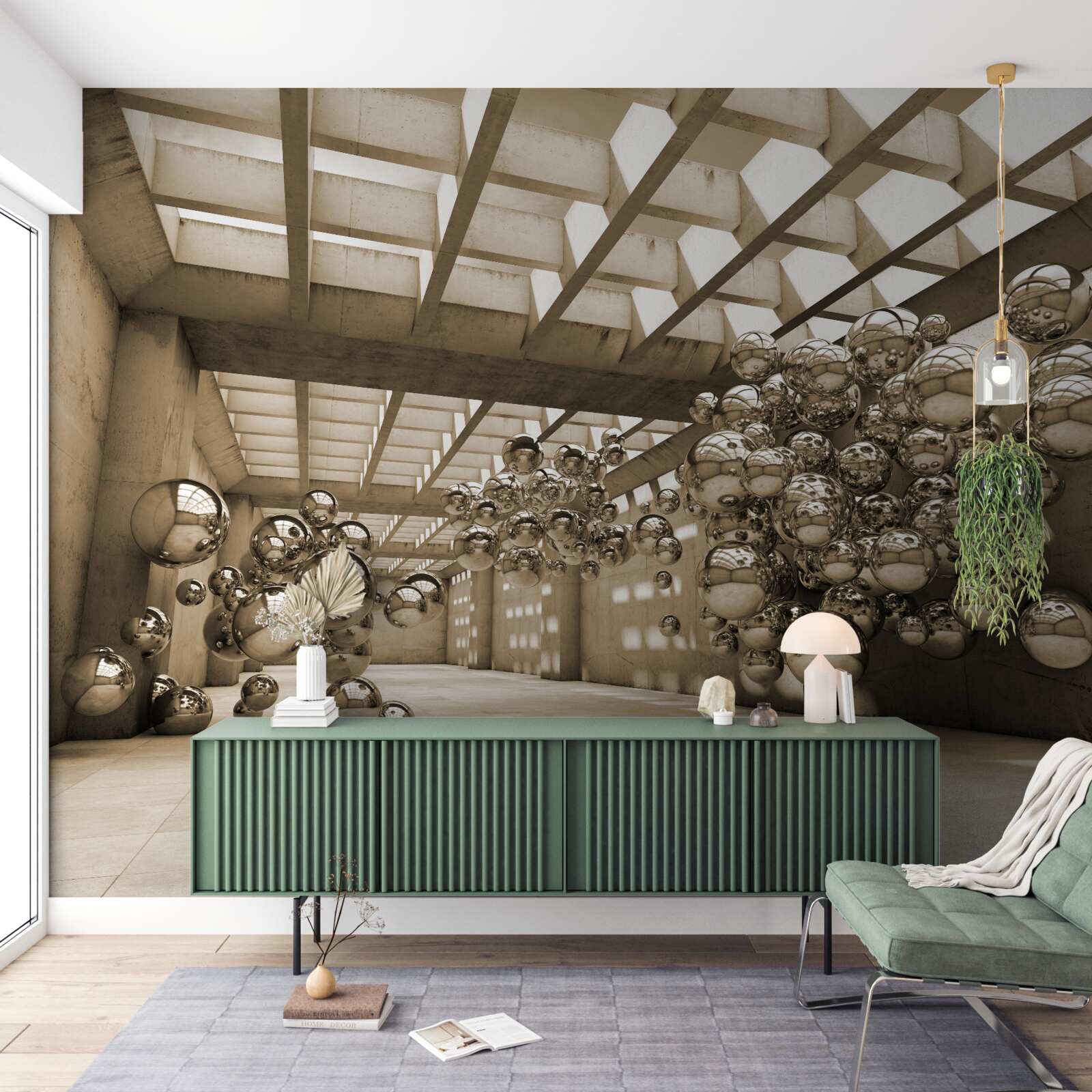 Fototapeta pokój z brązowymi kulami