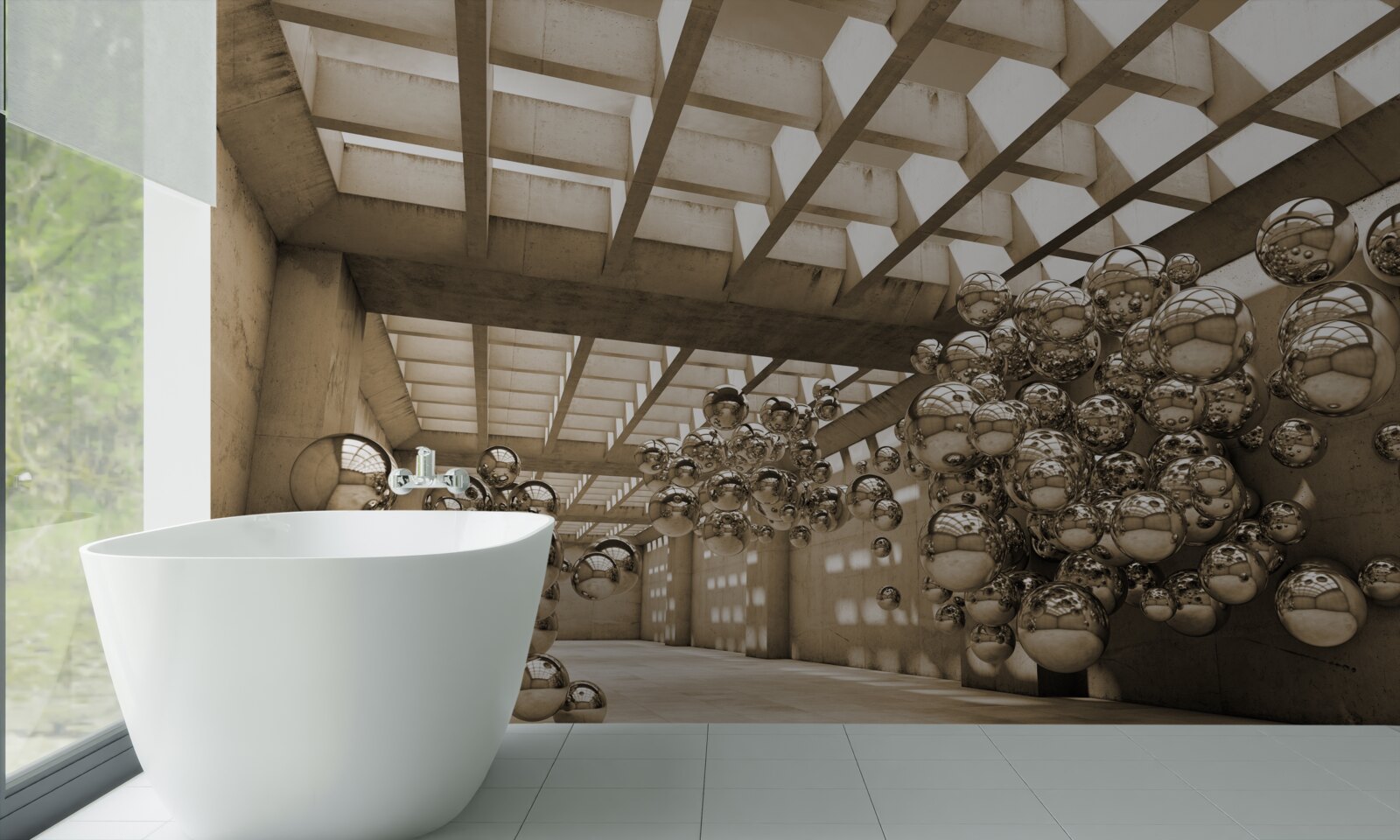 Fototapeta pokój z brązowymi kulami