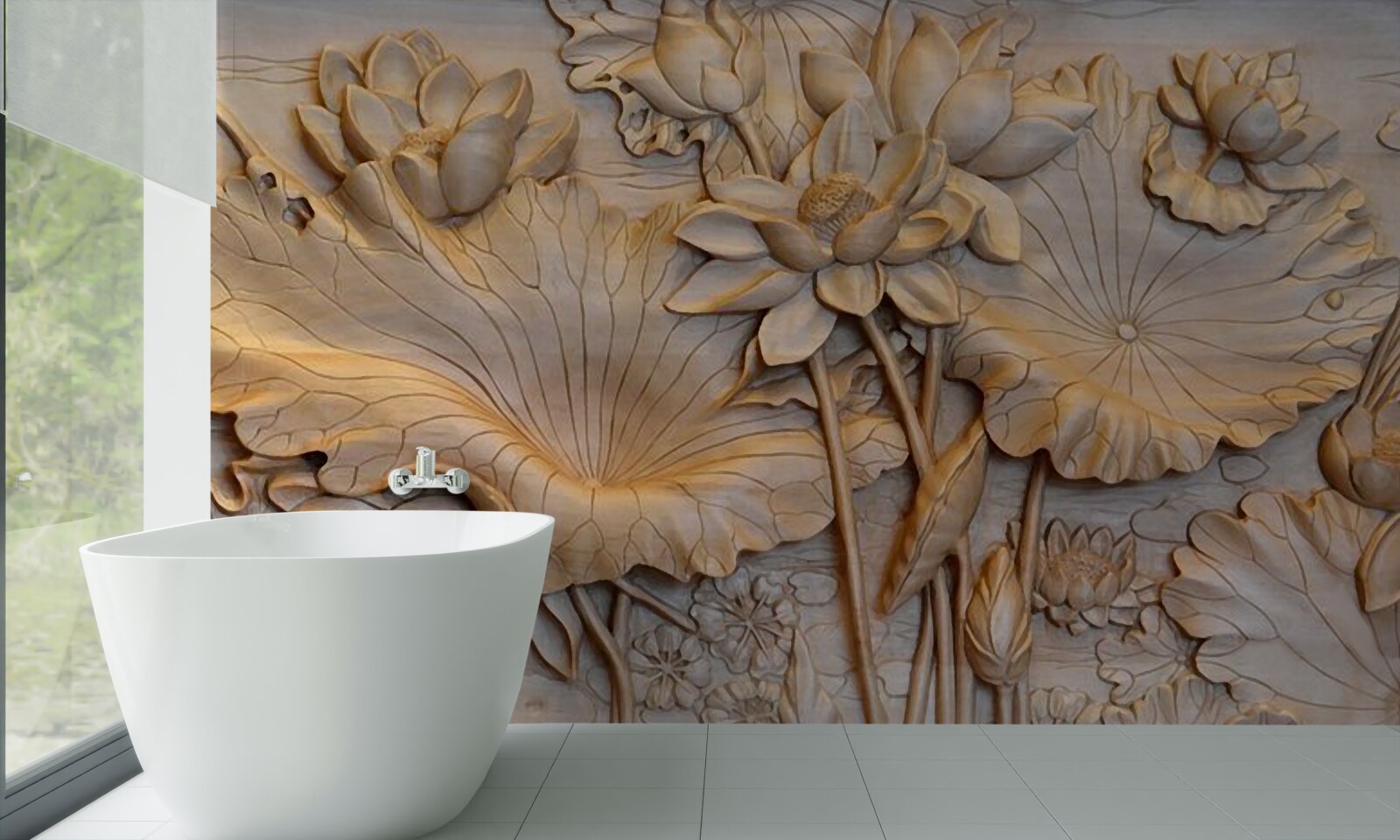 Fototapeta kompozycja kwiatów i liści o uporządkowanym układzie